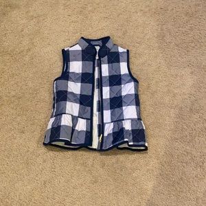 Janie and Jack Navy Plaid Ruffle Vest